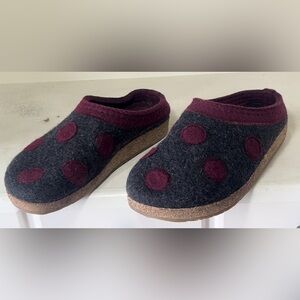 Haflinger Women’s Dot Wool Felt Slippers Size EU 39